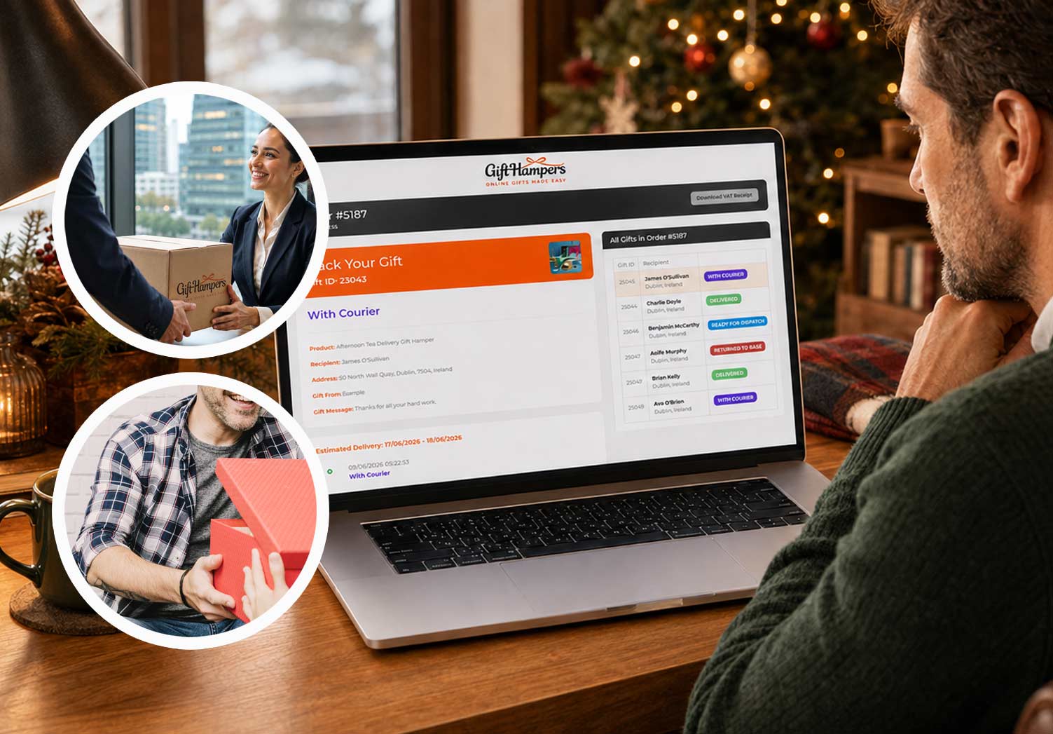 realtime tracking corporate gift hamper delivery in Lithuania