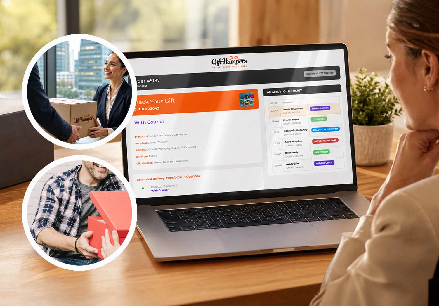 realtime tracking corporate gift hamper delivery in Lithuania